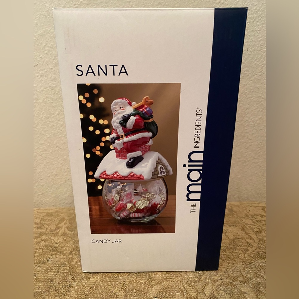 The Main Ingredient Santa Candy Jar New